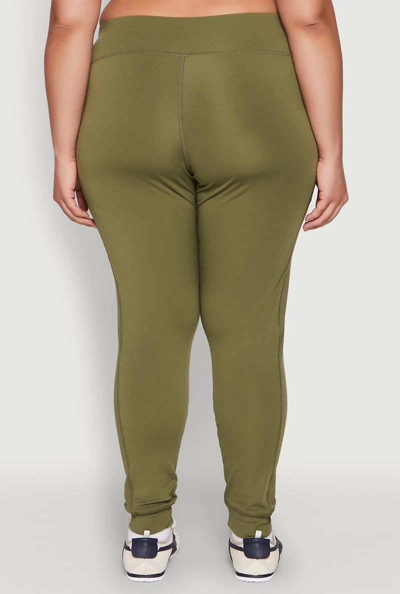 Womens Plus Size High Waisted Cell Phone Pocket Leggings, Green, Size 1X