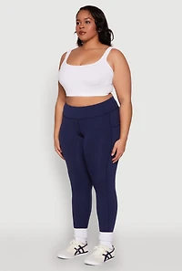 Womens Plus High Waisted Cell Phone Pocket Leggings,
