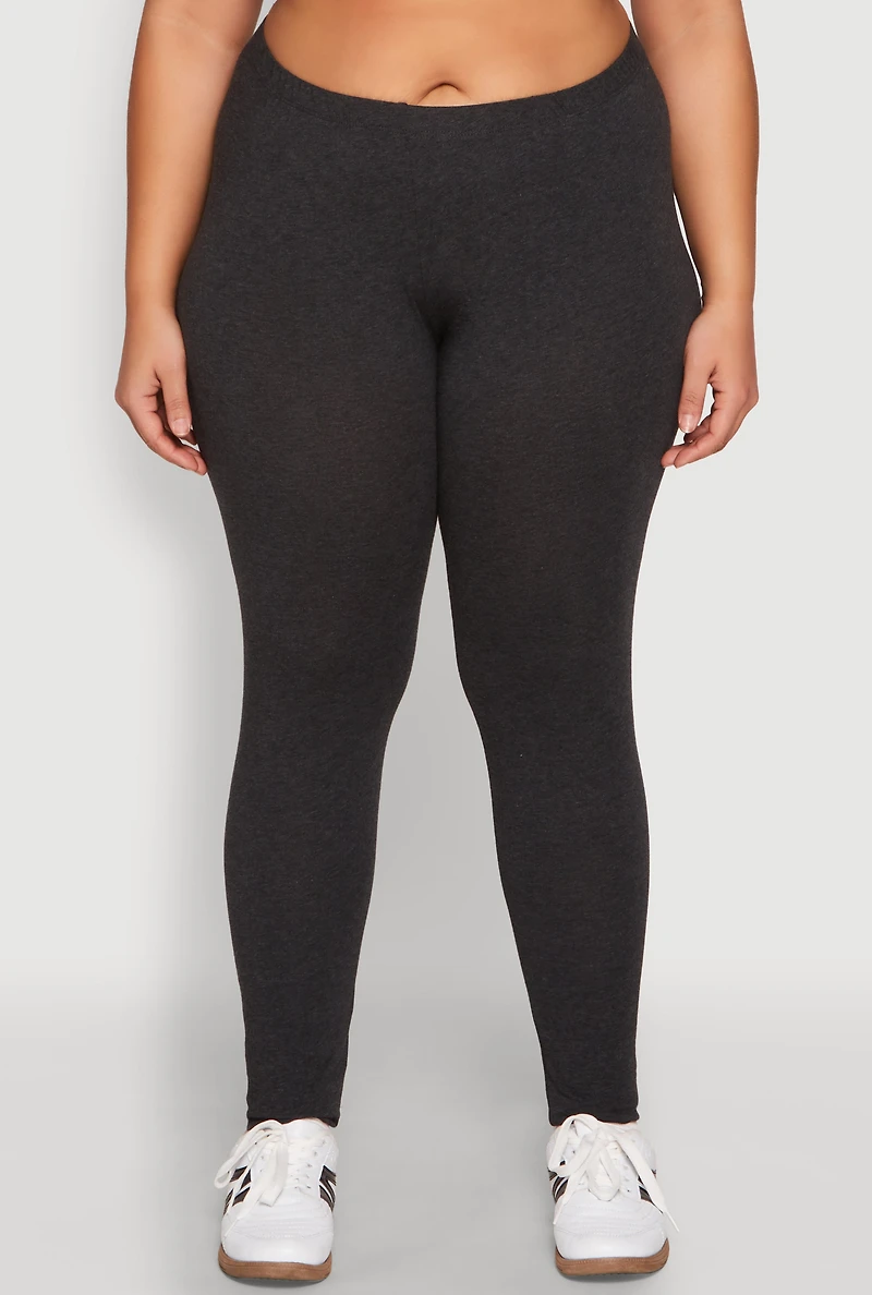 Womens Plus High Waisted Leggings, Grey,