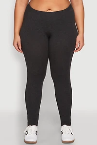 Womens Plus High Waisted Leggings, Grey,