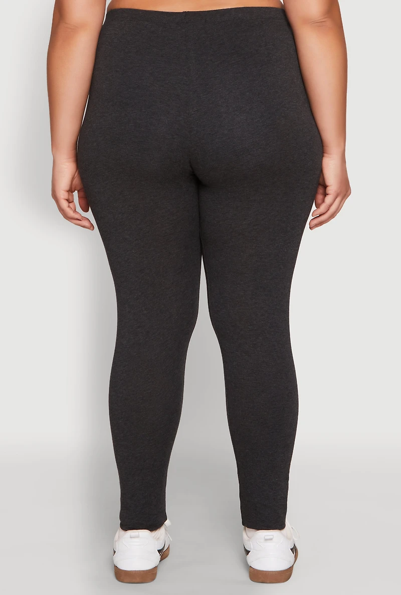 Womens Plus High Waisted Leggings, Grey,