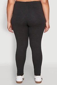 Womens Plus High Waisted Leggings, Grey,