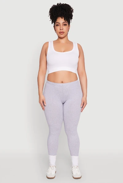 Womens Plus Size High Waisted Leggings, Grey, Size 3X