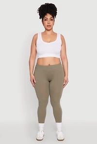 Womens Plus Size High Waisted Leggings, Green, Size 1X