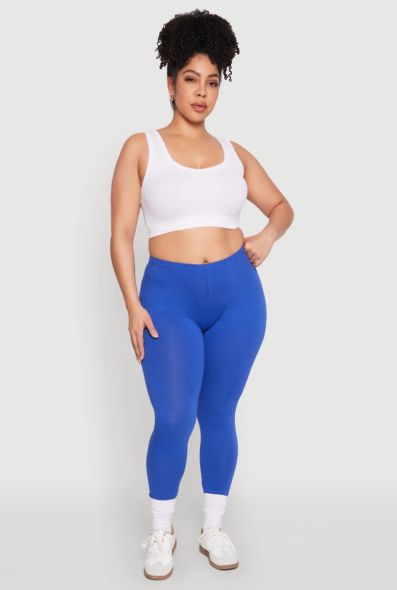 Womens Plus Size High Waisted Leggings, Blue, Size 1X