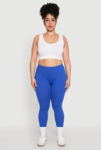 Womens Plus Size High Waisted Leggings, Blue, Size 1X