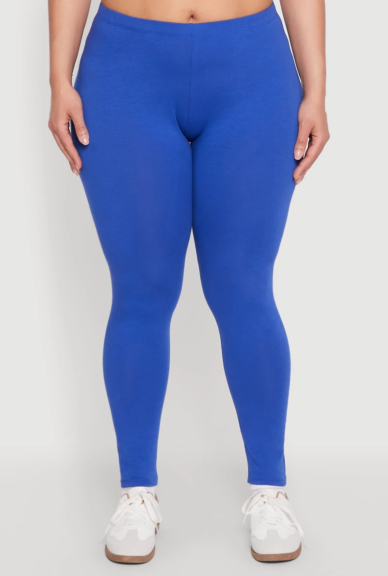 Womens Plus Size High Waisted Leggings, Blue, Size 1X