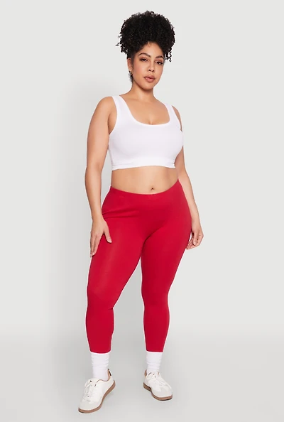 Womens Plus High Waisted Leggings,