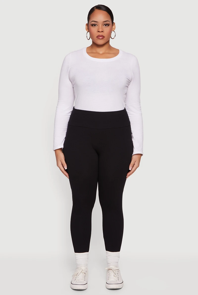 Womens Plus High Waisted Leggings with Cell Phone Pockets,