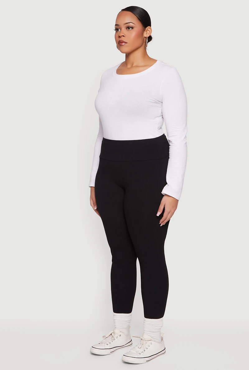 Plus High Waisted Leggings with Cell Phone Pockets