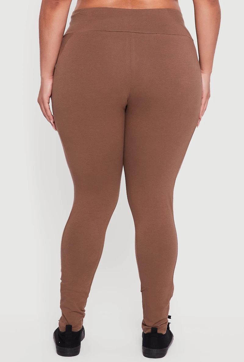 Plus High Waisted Leggings with Cell Phone Pockets