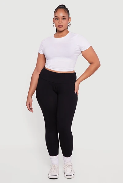 Plus Casual High Waisted Leggings