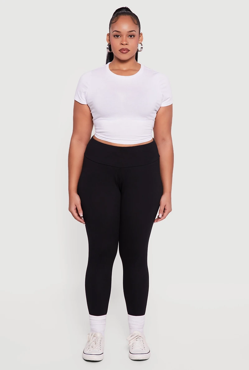 Plus Casual High Waisted Leggings