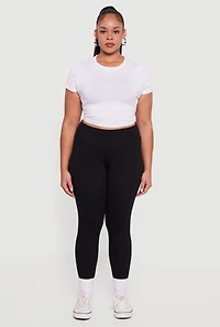 Plus Casual High Waisted Leggings