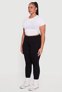 Womens Plus Casual High Waisted Leggings,