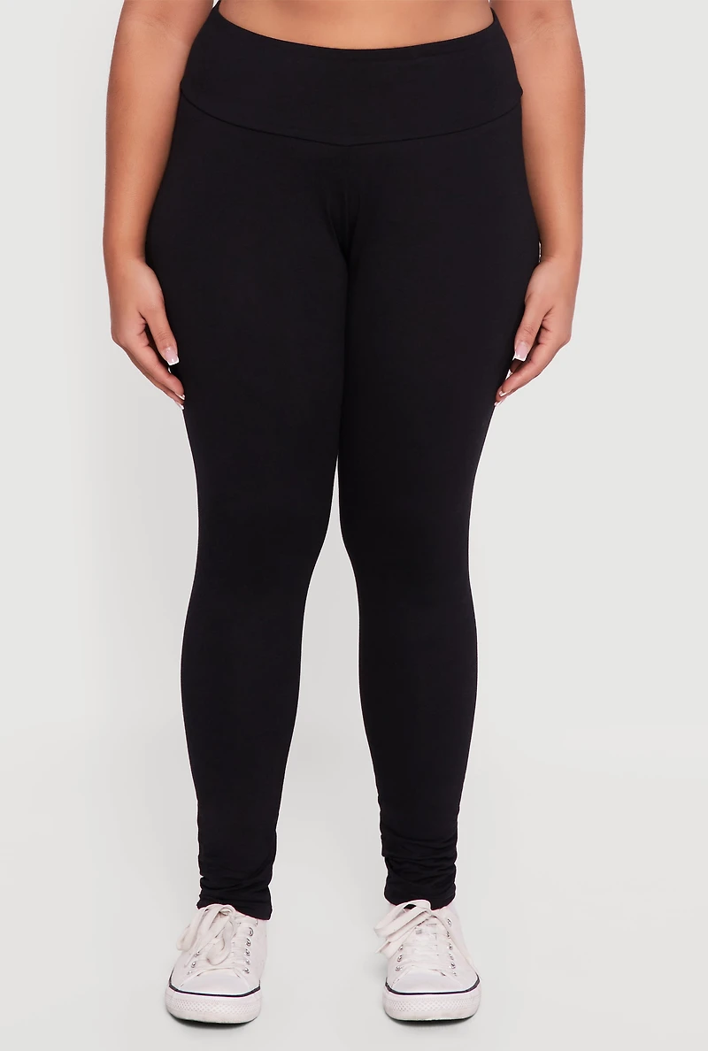 Plus Casual High Waisted Leggings