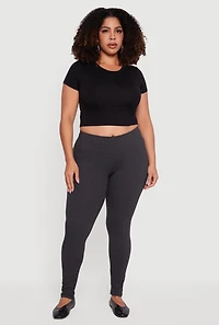 Plus Casual High Waisted Leggings
