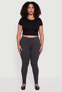 Plus Casual High Waisted Leggings