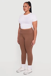 Plus Casual High Waisted Leggings