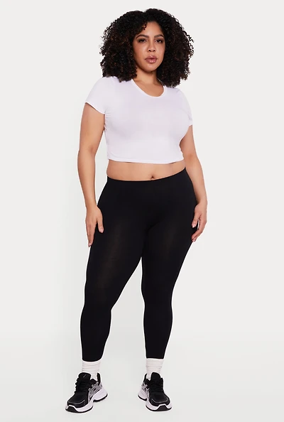 Plus Solid Leggings
