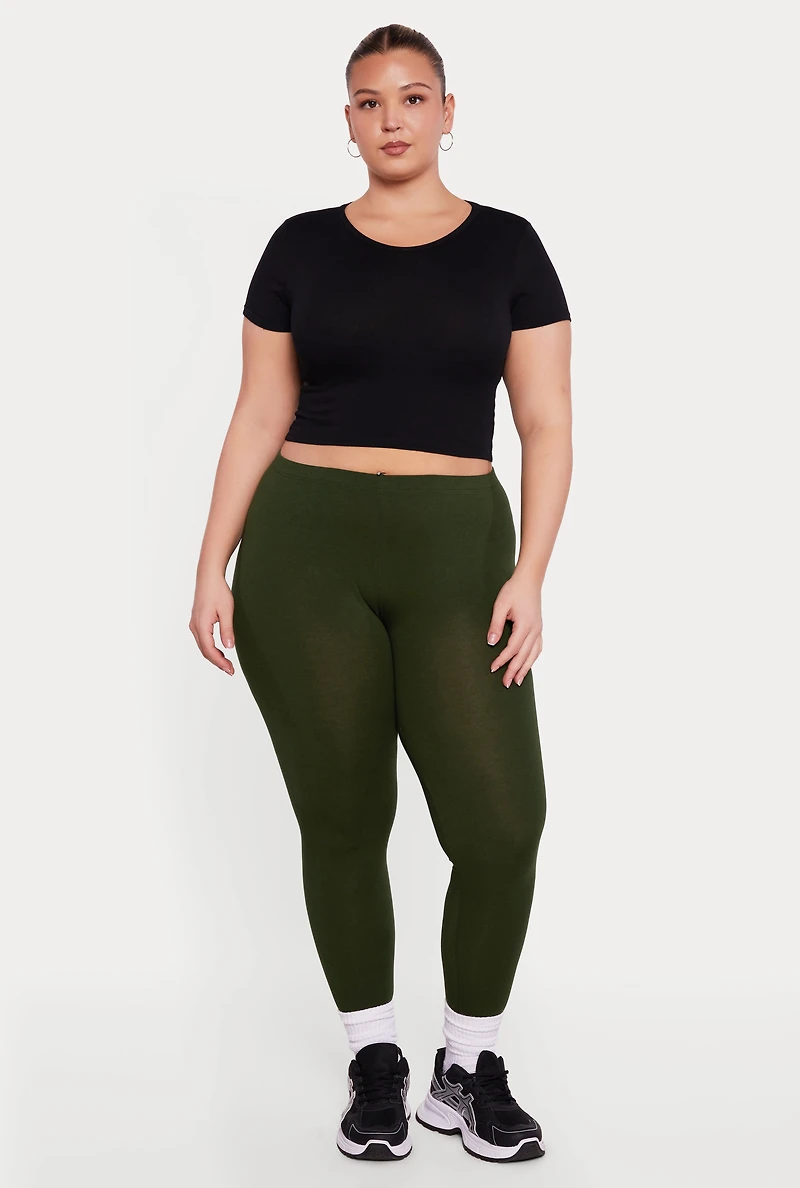Plus Solid Leggings