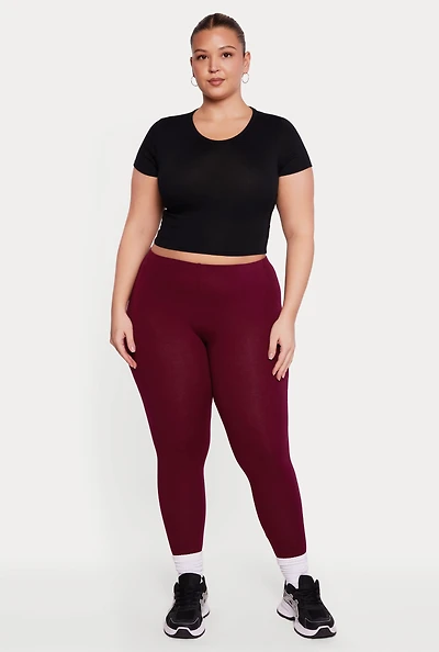 Plus Solid Leggings