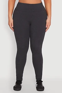 Womens Plus Side Pocket High Waisted Leggings, Grey,