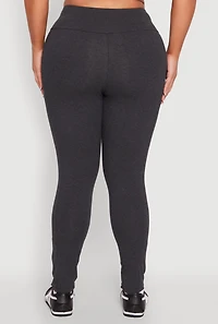 Womens Plus Side Pocket High Waisted Leggings, Grey,