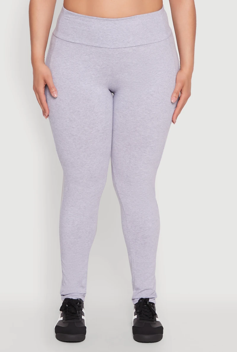 Womens Plus Side Pocket High Waisted Leggings, 3X