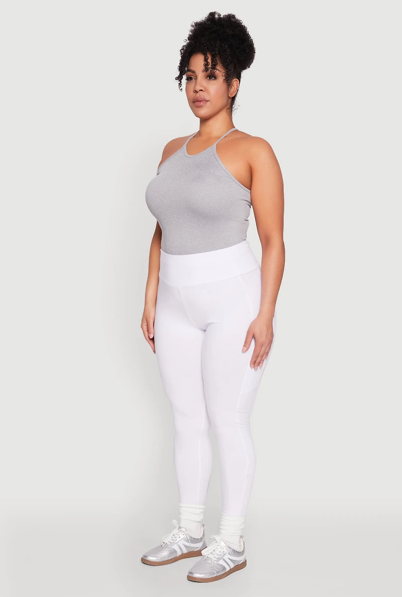 Plus Side Pocket High Waisted Leggings