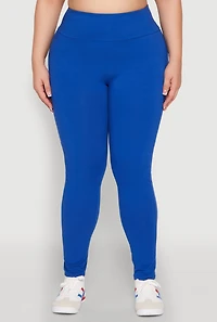Womens Plus Side Pocket High Waisted Leggings,