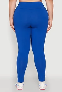 Womens Plus Side Pocket High Waisted Leggings,