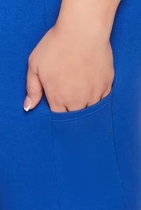 Womens Plus Side Pocket High Waisted Leggings,
