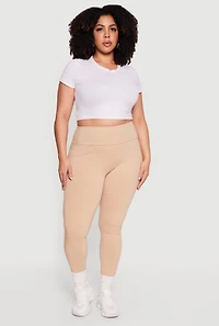 Plus High Waisted Side Pocket Leggings