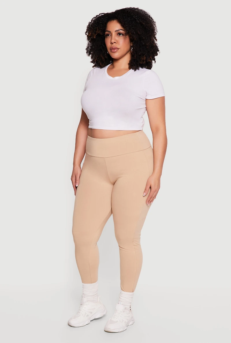 Plus High Waisted Side Pocket Leggings