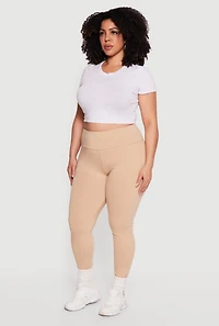 Plus High Waisted Side Pocket Leggings