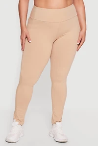 Plus High Waisted Side Pocket Leggings