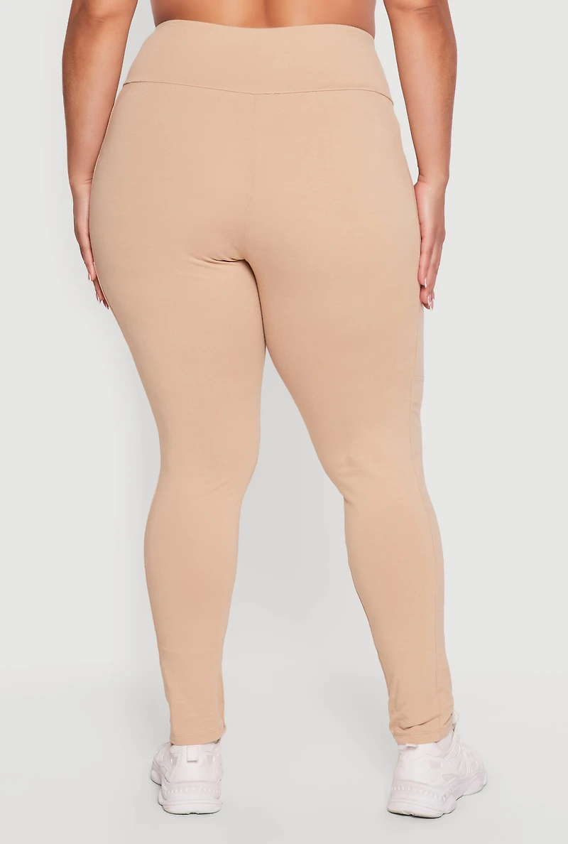 Plus High Waisted Side Pocket Leggings