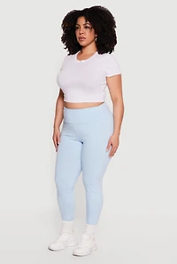 Plus High Waisted Side Pocket Leggings