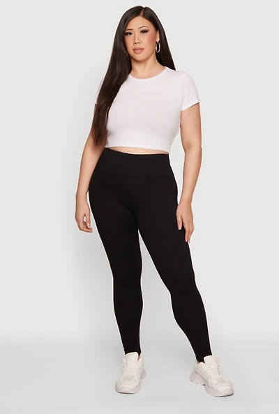 Plus Trendy High Waisted Leggings