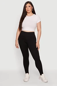 Plus Trendy High Waisted Leggings
