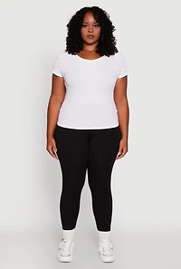 Womens Plus Stylish High Waisted Leggings,