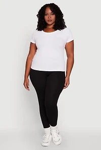 Womens Plus Stylish High Waisted Leggings,