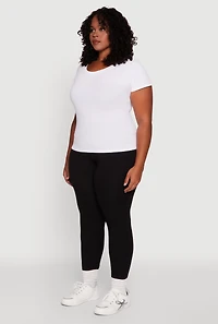 Womens Plus Stylish High Waisted Leggings,
