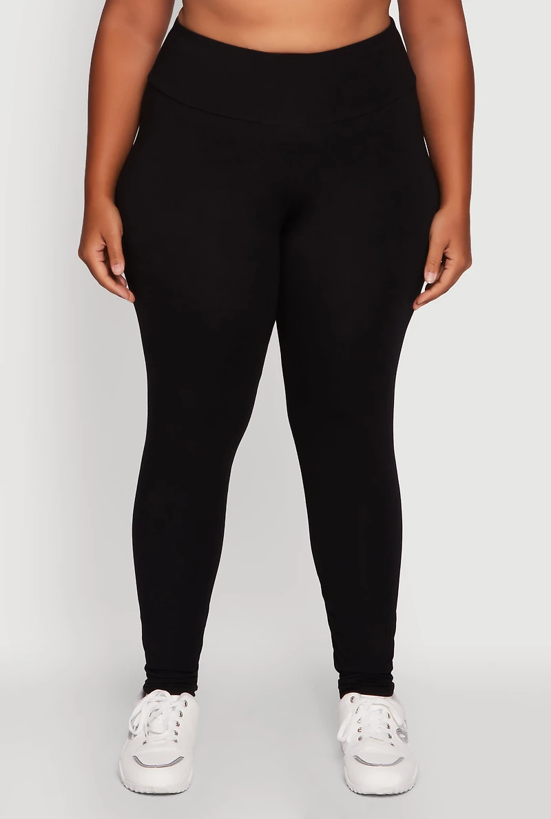 Womens Plus Stylish High Waisted Leggings,