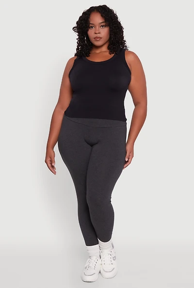 Womens Plus Size Stylish High Waisted Leggings, Grey, Size 2X