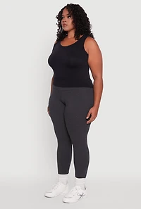 Womens Plus Size Stylish High Waisted Leggings, Grey, Size 2X