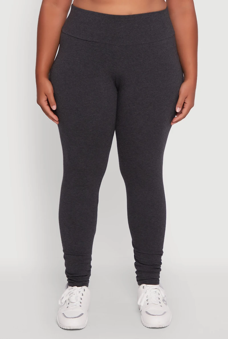 Womens Plus Size Stylish High Waisted Leggings, Grey, Size 2X