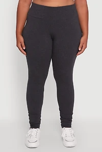 Womens Plus Size Stylish High Waisted Leggings, Grey, Size 2X