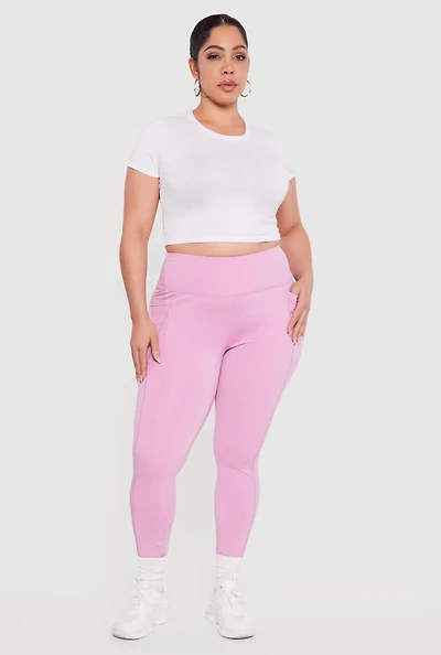 Plus High Waisted Cell Phone Pocket Leggings